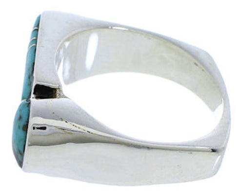Southwestern Sterling Silver Turquoise Ring Size 6-1/2 UX39826